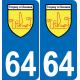64 Pau-aufkleber plakette ez stadt