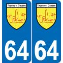 64 Pau sticker plate registration city