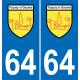 64 Pau sticker plate registration city