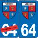 Gascogne blason plaque immatriculation auto choix sticker V23
