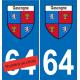 64 Pau placa etiqueta de registro de la ciudad