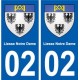 02 Liesse-Notre-Dame ville autocollant plaque sticker