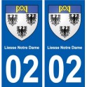 02 Liesse-Notre-Dame ville autocollant plaque sticker
