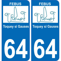 Febus Toquey Si Gauses logo autocollant plaque immatriculation auto ville sticker 6442