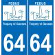 Febus Toquey Si Gauses logo autocollant plaque immatriculation auto ville sticker 6442