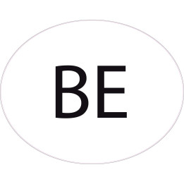 Belgique Belgium BE vignette pays autocollant EU Europe ovale code pays voiture auto sticker logo89