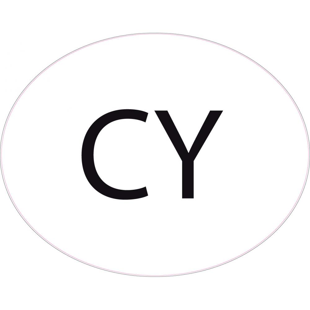 Chypre Cyprus CY vignette pays autocollant EU Europe ovale code pays voiture auto sticker logo72