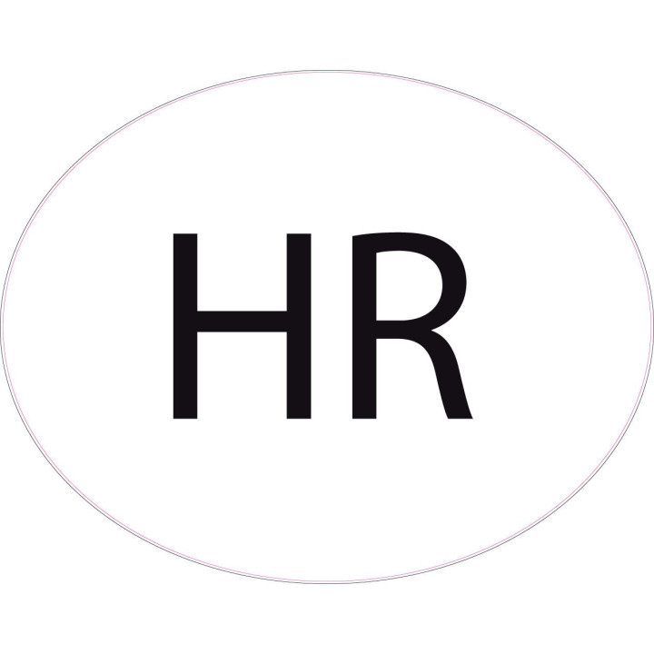 Croatie Croatia Hrvatska HR vignette pays autocollant EU Europe ovale code pays voiture auto sticker logo73