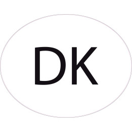 Danemark Denmark Danmark DK vignette pays autocollant EU Europe ovale code pays voiture auto sticker logo74