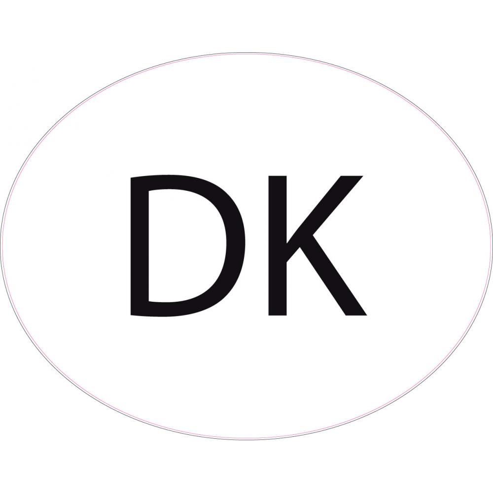 Danemark Denmark Danmark DK vignette pays autocollant EU Europe ovale code pays voiture auto sticker logo74