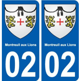 02 Montreuil-aux-Lions ville autocollant plaque sticker