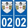 02 Montreuil-aux-Lions ville autocollant plaque sticker