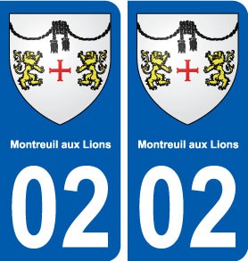 02 Montreuil-aux-Lions ville autocollant plaque sticker 
