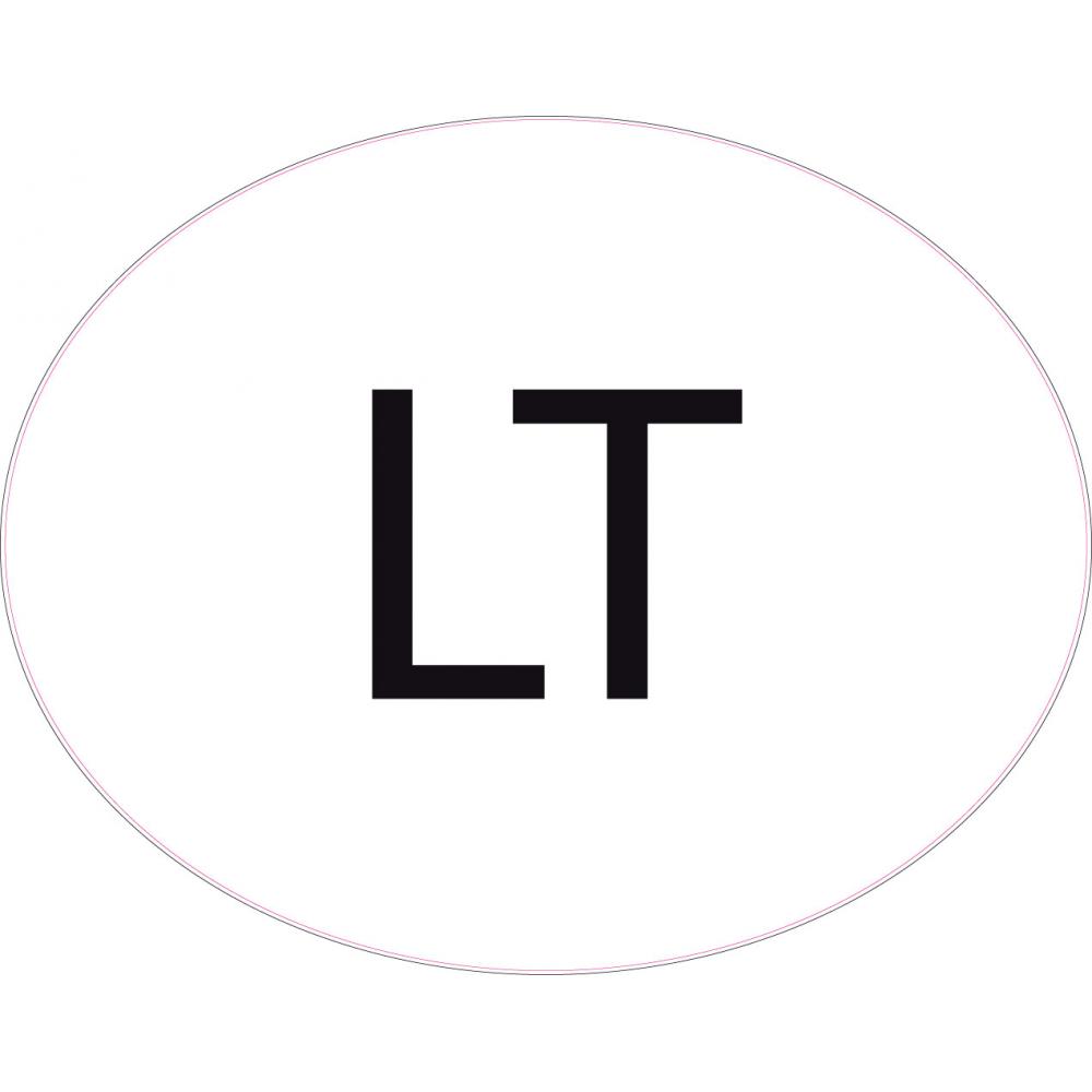 Lituanie Lietuva Lithuania LT vignette pays autocollant EU Europe ovale code pays voiture auto sticker logo84