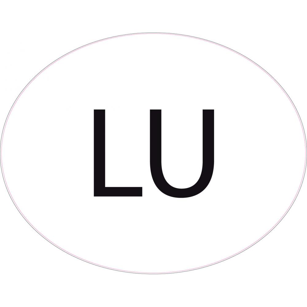 Luxembourg Lëtzebuerg LU vignette pays autocollant EU Europe ovale code pays voiture auto sticker logo85