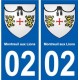 02 Montreuil-aux-Lions ville autocollant plaque sticker