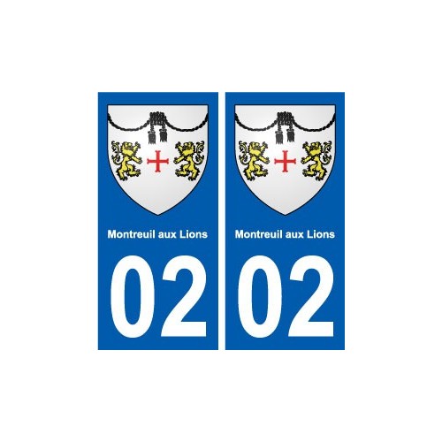 02 Montreuil-aux-Lions ville autocollant plaque sticker