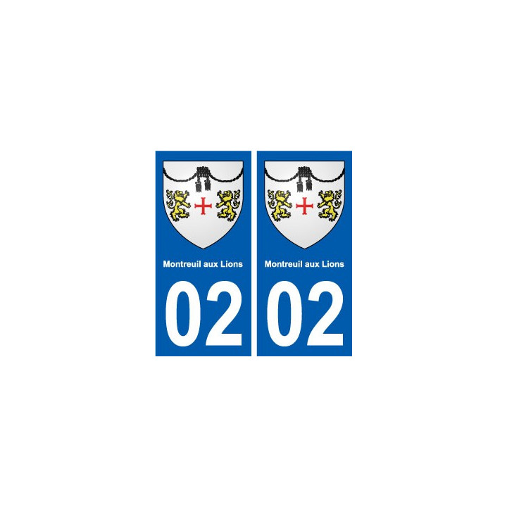 02 Montreuil-aux-Lions ville autocollant plaque sticker