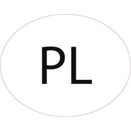Pologne Polska Poland PL vignette pays autocollant EU Europe ovale code pays voiture auto sticker logo90