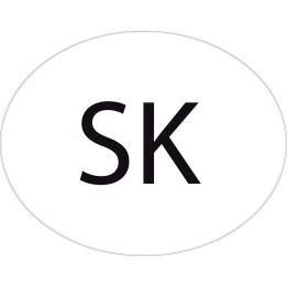 Slovaquie Slovenská Solvakia SK vignette pays autocollant EU Europe ovale code pays voiture auto sticker logo93