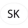 Slovaquie Slovenská Solvakia SK vignette pays autocollant EU Europe ovale code pays voiture auto sticker logo93