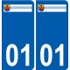 01 Ambérieux-en-Dombes logo ville autocollant plaque sticker