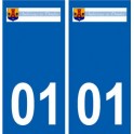 01 Ambérieux-en-Dombes logo ville autocollant plaque sticker