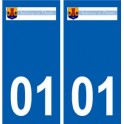 01 Ambérieux-en-Dombes logo ville autocollant plaque sticker