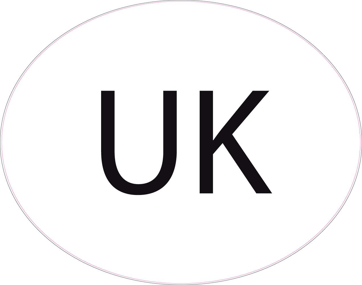 Royaume-Uni United Kingdom UK vignette pays autocollant ovale code pays  voiture auto sticker logo65