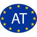 Autriche Austria Österreich AT vignette pays autocollant drapeau EU Europe ovale code pays voiture auto sticker logo20