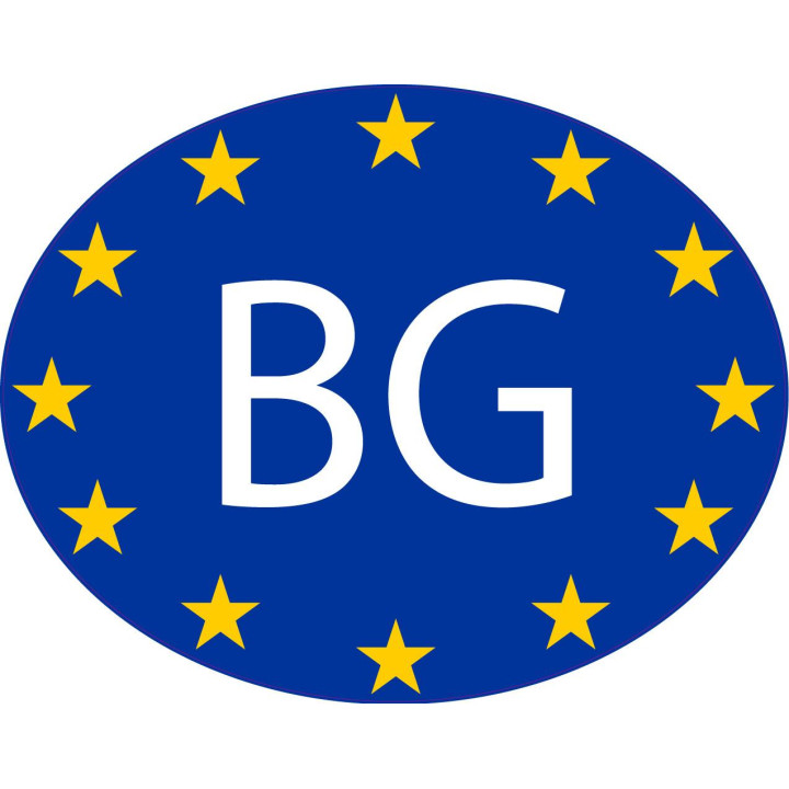 Bulgarie Bulgaria Bǎlgarija BG vignette pays autocollant drapeau EU Europe ovale code pays voiture auto sticker logo2