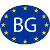 Bulgarie Bulgaria Bǎlgarija BG vignette pays autocollant drapeau EU Europe ovale code pays voiture auto sticker logo2