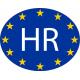 Croatie Croatia Hrvatska HR vignette pays autocollant drapeau EU Europe ovale code pays voiture auto sticker logo11