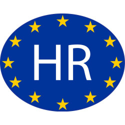 Croatie Croatia Hrvatska HR vignette pays autocollant drapeau EU Europe ovale code pays voiture auto sticker logo11