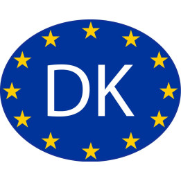 Danemark Denmark Danmark DK vignette pays autocollant drapeau EU Europe ovale code pays voiture auto sticker logo5