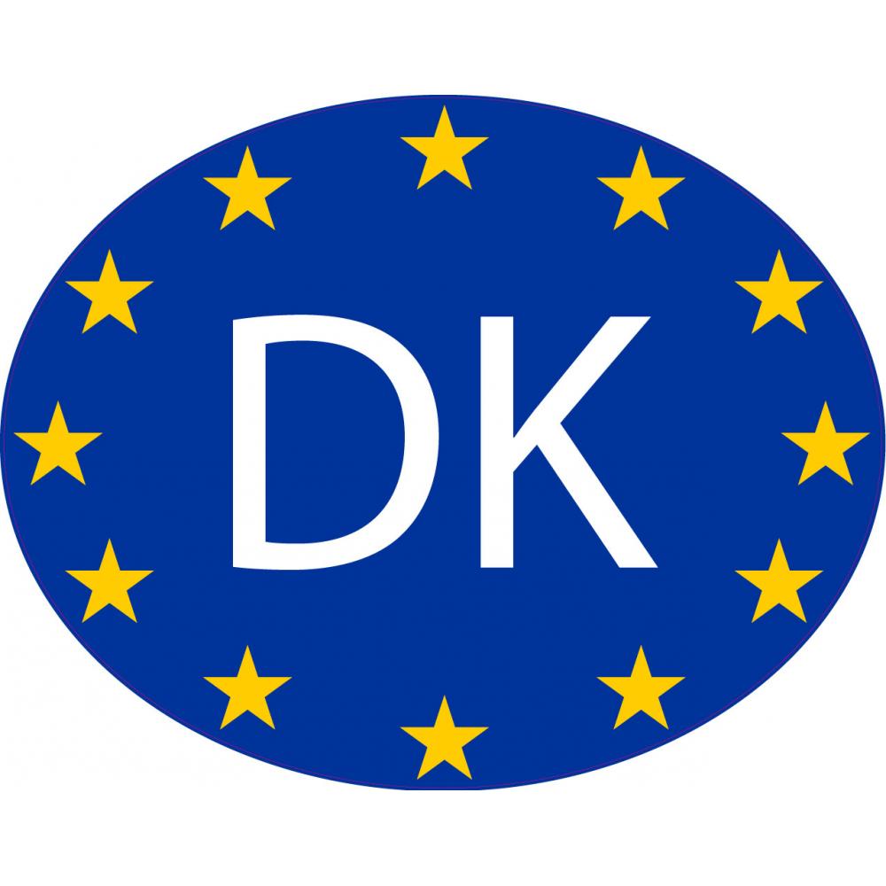 Danemark Denmark Danmark DK vignette pays autocollant drapeau EU Europe ovale code pays voiture auto sticker logo5