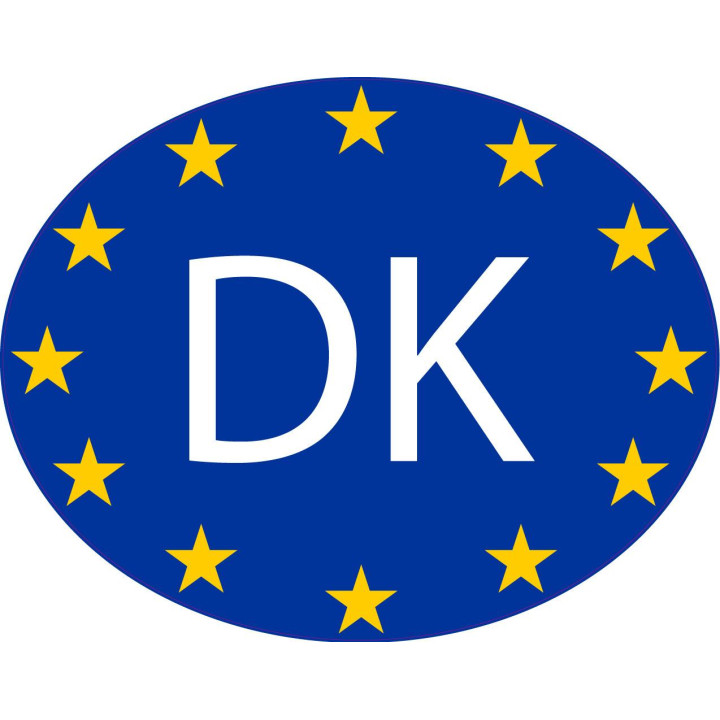 Danemark Denmark Danmark DK vignette pays autocollant drapeau EU Europe ovale code pays voiture auto sticker logo5