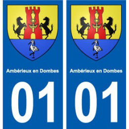 01 Ambérieux-en-Dombes ville autocollant plaque sticker