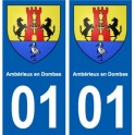 01 Ambérieux-en-Dombes ville autocollant plaque sticker