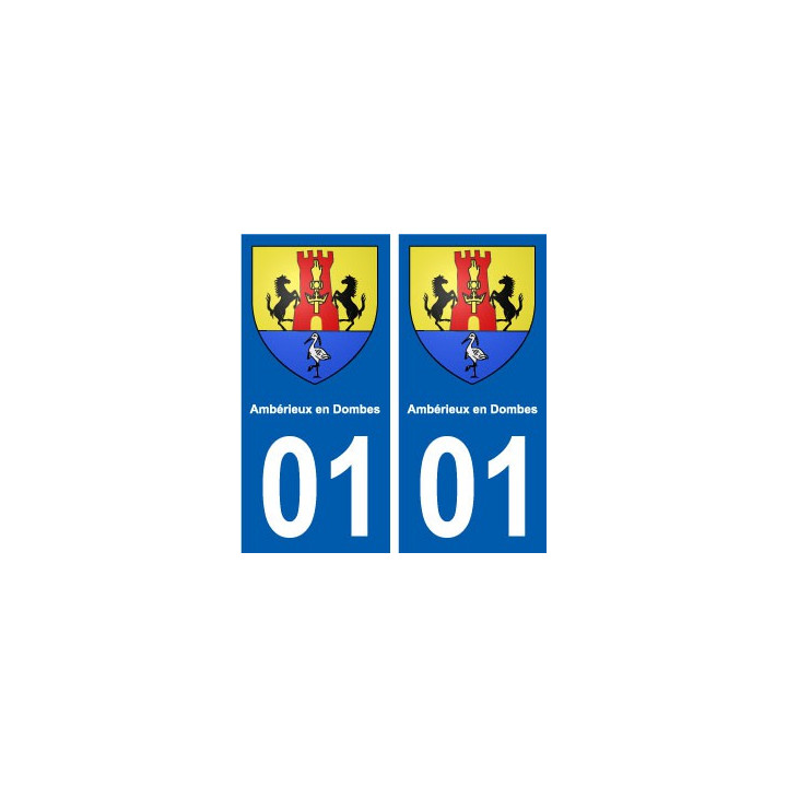 01 Ambérieux-en-Dombes ville autocollant plaque sticker