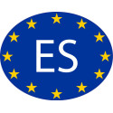 Espagne España Spain ES vignette pays autocollant drapeau EU Europe ovale code pays voiture auto sticker logo9