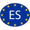 Espagne España Spain ES vignette pays autocollant drapeau EU Europe ovale code pays voiture auto sticker logo9