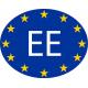 Estonie Estonia Eesti EE vignette pays autocollant drapeau EU Europe ovale code pays voiture auto sticker logo6