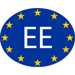 Estonie Estonia Eesti EE vignette pays autocollant drapeau EU Europe ovale code pays voiture auto sticker logo6