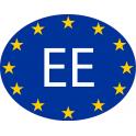 Estonie Estonia Eesti EE vignette pays autocollant drapeau EU Europe ovale code pays voiture auto sticker logo6
