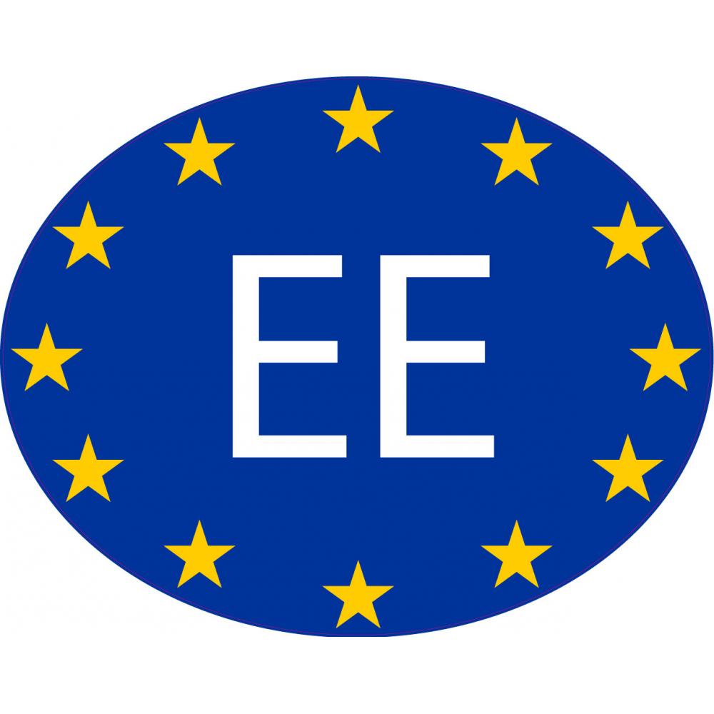 Estonie Estonia Eesti EE vignette pays autocollant drapeau EU Europe ovale code pays voiture auto sticker logo6