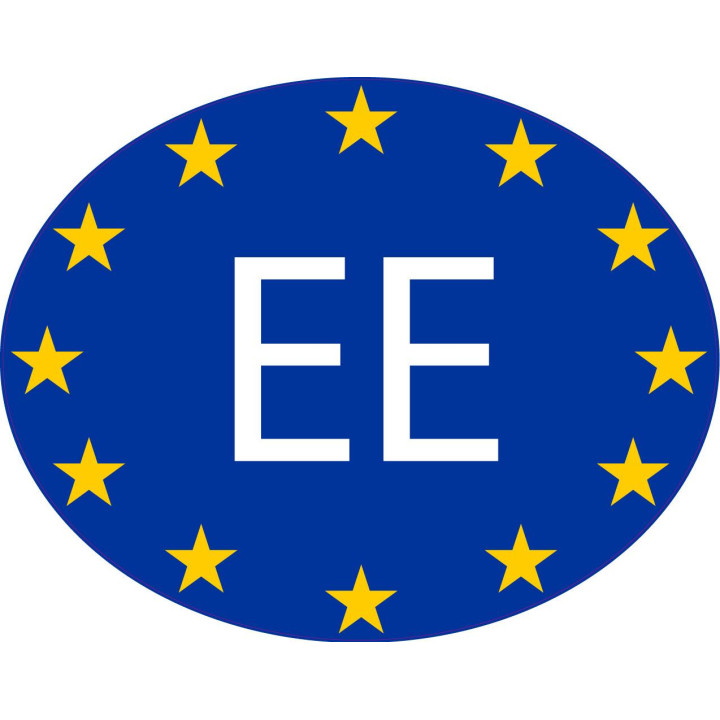 Estonie Estonia Eesti EE vignette pays autocollant drapeau EU Europe ovale code pays voiture auto sticker logo6