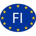 Finlande Finland Tasavalta FI vignette pays autocollant drapeau EU Europe ovale code pays voiture auto sticker logo26