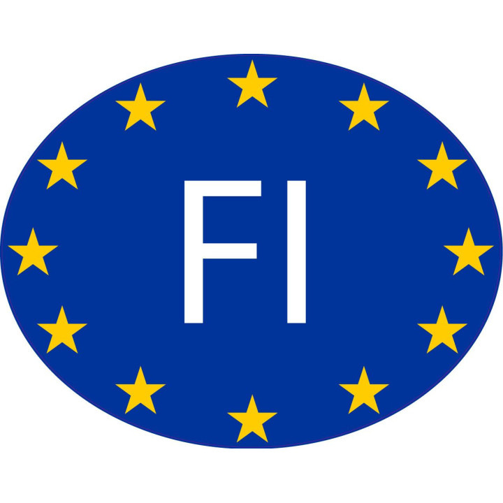 Finlande Finland Tasavalta FI vignette pays autocollant drapeau EU Europe ovale code pays voiture auto sticker logo26