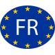 France FR vignette pays autocollant drapeau EU Europe ovale code pays voiture auto sticker logo10